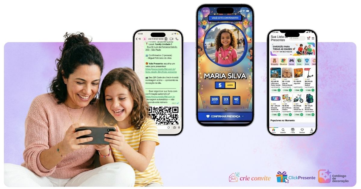 Crie Convite · convite digital com RSVP automático